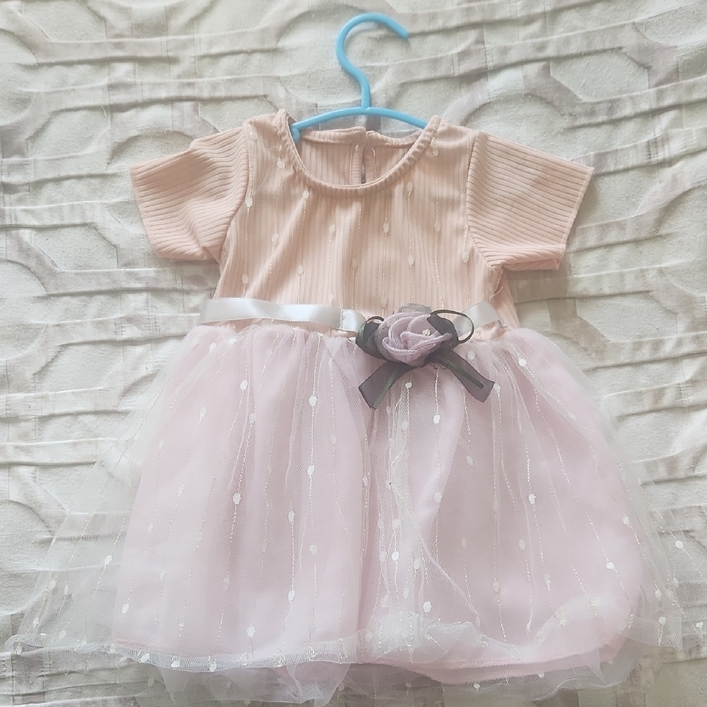 Adorable Pink Tulle Dress with Bow